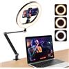 APEXEL Ring Light da 10'' per l'ufficio con supporto e supporto per telefono, Tripod Ring Light, lampada per videoconferenza con braccialetto dell'ufficio regolabile per YouTube, Tiktok