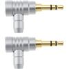 VGOL 2 Pezzi Adattatore Audio Ad Angolo Retto Con Jack Stereo L Da 3,5 Mm Per Computer Dispositivi Audio Mobili Argento