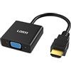 Loryi Adattatore HDMI a VGA, adattatore HDMI maschio a VGA femmina 1080P@60Hz, compatibile per computer, desktop, laptop, PC, monitor, proiettore, HDTV, Chromebook