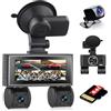 Inefala Full 1080P Dash Cam con Quattro Videocamera per Auto 4 Canali 360°, 3,16'' Schermo con 64GB di Memoria e 8 IR Visione Notturna, Registratore di Viaggio con G-Sensor e Monitoraggio Parcheggio