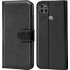 Verco custodia per Motorola Moto G9 Power, Case per Motorola G9 Power Cover PU Pelle Portafoglio Protettiva, Nero