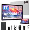LORDWIT Tablet 11 pollici, 36 GB RAM 512 GB ROM/1 TB TF, Dual SIM 4G LTE Tablet con tastiera, display HD IPS 90 Hz, Octa Core, Widevine L1, WLAN, GPS, Android 15 Tablet con custodia/cuffie/stilo touch