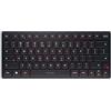 CHERRY KW 9200 MINI, Tastiera Multidispositivo Compatta per fino a 4 Dispositivi, Layout per l'Unione Europea (QWERTY), Bluetooth, 2,4 GHz o Cavo, Ricaricabile, Nero