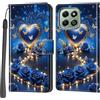 Haninsuze Cover per Honor X6b 4G, Custodia Interno TPU Antiurto Portafoglio con Disegni [schede Fessura] [Supporto Stand] Cover Libro in PU Pelle (cuore blu)