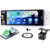 VECHTEL Autoradio 1 Din con Carplay Android Auto senza Fili, 6.5'' Incell HD Touch Screen Stereo Auto Supporto Bluetooth Radio AM/FM/RDS EQ USB/Tipo-C SWC Telecomando Mirror Link Telecamera Posteriore