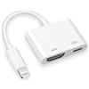 Hatuge Adattatore Digital AV HDMI, Dongle HDMI Compatibile con iPhone 14 13 12 11 XS MAX XS XR X 8 7 6 5, iPad a HD-TV/Monitor/Proiettore