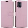 iCatchy Custodia a portafoglio in pelle per Motorola Moto E13, con supporto e scomparti per carte di credito e cavalletto, per Motorola Moto E13 (oro rosa)