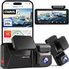REDTIGER 4K+4K Dash Cam Auto con 256 GB eMMC,STARVIS 2 IMX678 Dash Cam Anteriore e Posteriore con Dual HDR,Ccomando Vocale,Touchscreen da 4 Pollici,WiFi 5,8GHz,GPS,Visione Notturna HDR (F77 V2)