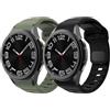 SOLOLUP 2 Pezzi Silicone Cinturino per Galaxy Watch 6/5/4 6/4 Classic 5 Pro | Morbido Sport Cinturini per Samsung Galaxy Watch 6/5/4/Active 2 40/44mm 5 Pro 45mm 6/4 Classic 46/42mm Uomo Donna