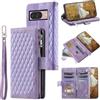 QLTYPRI Custodia a portafoglio per Google Pixel 10 Pro XL, lussuosa custodia a portafoglio in pelle PU trapuntata con scomparti per carte di credito, custodia con cerniera magnetica, con cinturino da