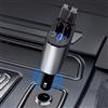 Kwak's Caricatore da auto retrattile, 100 W, presa accendisigari USB C, adattatore con cavo nascosto, ricarica rapida compatibile con iPhone 15/15 Pro Max (mela+tipo c)