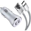 NWNK13 Caricabatterie da auto veloce per Samsung Galaxy A14 A54 A34 A52 A52S A53 A23 A33 Caricabatteria da auto 2 porte USB Adattatore per auto Ricarica rapida 4.8A con cavo USB di tipo C da 1 m ad