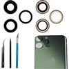 Dakexiong 3 Pz/Set 11 Pro/11 Pro Max Fotocamera Posteriore Vetro Lente di Ricambio per iPhone 11 Pro/11 Pro Max Fotocamera Posteriore Sostituzione Lente di Vetro+Kit di Strumenti di Riparazione,