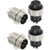 PATIKIL Connettore Aviazione, Spina a 4 Pin Metallo Maschio Femmina Connettore Pannello Aviazione da 12mm Connettore Cavo Aviazione per Illuminazione Video Macchina Cnc (2 Set)