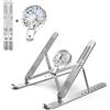 aiworth Supporto pieghevole in alluminio - Supporto portatile per computer portatile con ventilatori di raffreddamento - Altezza 7 livelli regolabile Notebook Riser Mount Ergonomico per computer portatile da