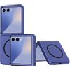 IMEIKONST Magnetica Cover per Samsung Galaxy Z Flip 7, Protezione Completa Della Fotocamera, Custodia Sensazione Sulla Pelle Ultra Sottilee Antiurto Case per Samsung Z Flip7. Blu Scuro QHFG
