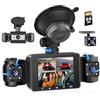 Inefala Dash Cam 4 Canali 360 Gradi 1080P con Scheda 64GB | G-Sensor, Registrazione Loop, Visione Notturna, Grandangolo, Monitor di Parcheggio, 24H