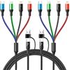 YTLUSN Multi Cavo di Ricarica [2Pack,1.8M] 6 in 1 Multiplo Cavetto Nylon Intrecciato Cavo USB Multiplo per IP/Micro USB/Tipo C Compatibile con iphone 16/15/14/13/Android/Tablets/Samsung Galaxy/Carplay