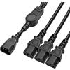 HangTon UPS PDU Computer PC Cavo sdoppiatore di alimentazione da C14 a 3 x C13 10A 250V Prolunga 60 cm / 24 pollici