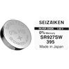 SEIZAIKEN 395 SR927SW - 10 batterie a bottone originali per orologi, 1,55 V, in ossido d'argento, 0% mercurio, 100% Made in Japan by Seiko