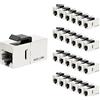 iwillink Accoppiatore CAT7 da 10 Gbps, accoppiatore schermato Keystone RJ45, confezione da 25, accoppiatore Ethernet, jack trapezoidale femmina a femmina, inserto trapezoidale STP per cavo Cat7/Cat6a