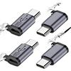 Seminer Adattatore USB C (4 Pack), Maschio Type-C a Micro USB Femmina, Supporto Sincronizzazione Dati, Compatibile Samsung Galaxy S8/S8+, Google Pixel 3/2