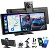 CGSGDK Schermo Per Auto, Carplay Wireless Android Auto, Touchscreen da 8.88 Pollici con doppia telecamera anteriore + posteriore 4K 1080P, Mirror Link, Controllo Vocale, GPS, Bluetooth, AUX, FM, 64G TF