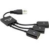 cablecc Adattatore USB 2.0 a 3 porte Hub Cavo Bus Power Interfaccia Esterna Adattatore Multi-Porta USB Splitter per Laptop Desktop Mouse Disk