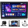 Hikity 4+64GB Android 15 Autoradio per FIAT Bravo 2008-2013 con Wireless Carplay Android Auto, 9 Pollici Touch Screen con Navigatore GPS Bluetooth WiFi FM/RDS Retrocamera