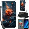 PHINIENLAND Cover per Samsung Galaxy A5 2017 PU Pelle Custodia Flip Fiamma