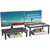 WALI Supporto per monitor del computer, 3 alzate regolabili in altezza, supporto per computer da scrivania in metallo, per ufficio, casa, scuola, 37 x 24 cm, confezione da 2, nero (STT003-2)