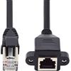 Cablecc - Adattatore per cavo di rete/Lan Ethernet, tipo 30cm/FTP/STP/UTP, Cat 8P8C, da maschio a femmina, con fori per montaggio a pannello
