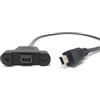 System-S Mini USB Panel Mount Cavo Adattatore Mini USB Maschio a Mini Presa USB con Viti a Vite, 50 cm