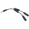 Cablecc, Cavo sdoppiatore a Y per cuffie audio stereo, da maschio da 3,5 mm a doppio femmina da 3,5 mm, con interruttore per il controllo del volume, nero