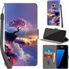 PHINIENLAND Cover per Samsung Galaxy S7 PU Pelle Custodia Flip Montagna