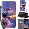 PHINIENLAND Cover per Samsung Galaxy A6 2018 Case PU Pelle Custodia [Kickstand] [Chiusura magnetica] [Slot per Schede], Portafoglio Flip Custodia per Samsung A6 2018,Montagna