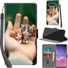 PHINIENLAND Cover per Samsung Galaxy S10 Plus Case PU Pelle Custodia [Kickstand] [Chiusura magnetica] [Slot per Schede], Portafoglio Flip Custodia per Samsung S10 Plus,Gattino