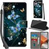 PHINIENLAND Cover per Xiaomi Redmi Note 13 Pro Plus 5G Case PU Pelle Custodia [Kickstand] [Chiusura magnetica] [Slot per Schede], Portafoglio Flip Custodia per Redmi Note 13 Pro+ 5G,Farfalla