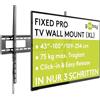 Goobay Supporto da parete fisso Pro TV (XL), 43-100 pollici, max 75 kg, montaggio semplice e sicuro, compatibile con VESA, movimento girevole, QLED/LED, nero 78781
