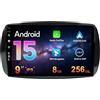 MISONDA 8G+256G Autoradio Android 15 per Mercedes Benz Smart 453 Fortwo 2014-2020 Carplay DSP AUX 2 DIN con GPS Navi Bluetooth MirrorLink RDS FM WiFi Telecamera posteriore+MIC