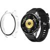 HidWee Custodia Compatibile con HUAWEI Watch GT6/GT 6 46MM Cover, [1 Pezzi] PC Rigida Antiurto Case con 9H Durezza Vetro Temperato, HD Anti Graffio Protezione Totale Custodia - Trasparente