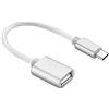 REY Adattatore cavo USB C 3.1 maschio a OTG USB femmina, rete rinforzata Intrecciato 16 cm, Argento