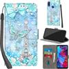 Haninsuze Cover per Xiaomi Redmi Note 7 Custodia Cover Pelle Libro Portafoglio con Porta Carte Magnetica Protezione Antiurto Cuoio Flip Case Custodia Cover per Redmi Note 7, Torre
