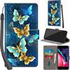 Haninsuze Cover per iPhone SE 2022 5G/SE 2020/7/8 Custodia Cover Pelle Libro Portafoglio con Porta Carte Magnetica Protezione Antiurto Cuoio Flip Case Custodia Cover per iPhone SE2/SE3, farfalla dorata