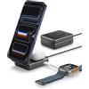 Spigen Essential Qi2.2 25W Caricatore Wireless 2-in-1+C con MagSafe [Incl. Cavo USB-C] Stazione di Ricarica Compatibile con iPhone 17/16/15/14 Pro Max 17e, Pixel 10 /Buds, AirPods