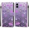 KENHONER Custodia per Samsung Galaxy A06, fiore | Portafoglio Pelle PU, Magnetica, Resistente Agli Urti, Scomparto Carte Credito, Pieghevole, Flip Libro, Motivo