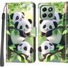 Haninsuze Cover per Honor X6b 4G, Custodia Interno TPU Antiurto Portafoglio con Disegni [schede Fessura] [Supporto Stand] Cover Libro in PU Pelle (panda)