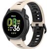GIOPUEY 22mm Cinturini Compatibile con COROS Pace 4/Apex 4 42mm/Pace3/Pace-Pro/Apex PRO/2 PRO, Morbido TPU Cinturino [Design a Colori di Giunzione] - Beige/Black