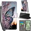 PHINIENLAND Cover per Google Pixel 8A Case PU Pelle Custodia [Kickstand] [Chiusura magnetica] [Slot per Schede], Portafoglio Flip Custodia per Pixel 8A,Farfalla
