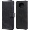 Generico Compatibile con XIAOMI POCO X3 NFC / M2007J20CG / Poco X3 X3 Pro M2102J20SG M2102J20SI Custodia COVER stand flip LIBRO gel PORTAFOGLIO magnetica eco pelle porta carte vano card (NERO)
